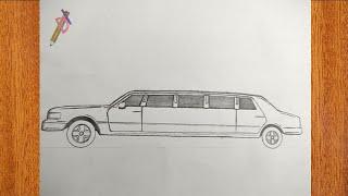 How to draw a limousine car step by step for beginners  ||  Luxury car drawing tutorial