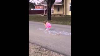 G doing Hopscotch for the 1st time