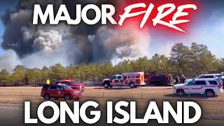 MAJOR FIRE!! Long Island. EVACUATIONS!! Hamptons. New York. LIVE.