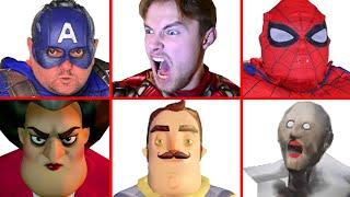 Superheroes VS Scary Teacher 3D VS Hello Neighbor VS Granny