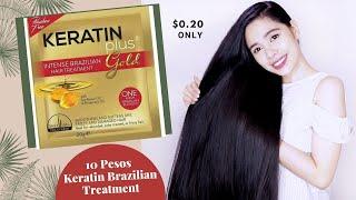 Trying the Cheapest  Brazilian Keratin Hair Treatment -10 Pesos Only! Beautyklove