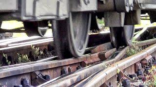 Heavy Rail Experience-Switches-Joints-Train wheels sound-Diesel power 