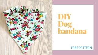 DIY:  How to sew dog bandana with scrunchie back/ Free pattern included