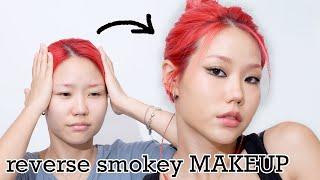 RED HAIR  #daily Reverse Smokey Makeup tutorial #makeup #tutorial