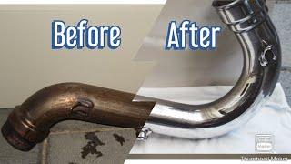 Amazing motorcycle exhaust pipe polish and transformation (Do it Yourself)