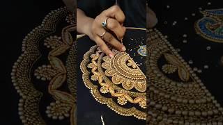 Ultimate Gold bead aari work #aariwork #aariembroidery #embroidery #onlineclass #beads #beadwork