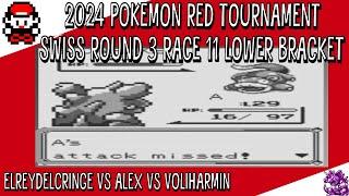 Pokemon Red 2024 Tournament - Swiss Round 3 Race 11 Lower Bracket - Cringe vs Alex vs Voliharmin