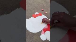 Drawing Hello Kitty in sidewalk chalk!  #chalkart