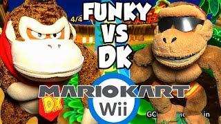 ABM: Donkey Kong Vs Funky Kong!! Mario Kart Wii Gameplay!! Race & Battle !! ᴴᴰ