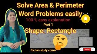 Easy method to solve area & perimeter word problems quickly / Area & Perimeter/ Word problems /Maths