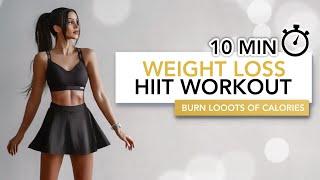 10 MIN WEIGHT LOSS HIIT WORKOUT | Full Body Fat Burn Cardio | Eylem Abaci