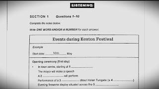 Events during kenton Festival ielts listening