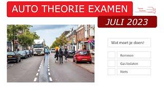 Auto theorie examen juli 2023 - gevaarherkenning - kennis - inzicht - voorrang