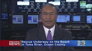 Rescue Underway On Beach In Toms River, New Jersey