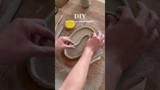 POTTERY without kiln! Diy Home decor plate #shorts #ceramics #clay