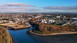 drone view of Broadmarsh Coastal Park, Havant, Hampshire