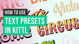 How To Use Pre-Made Text Layouts And Effects In Kittl