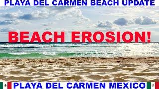 PLAYA  DEL CARMEN MEXICO BEACH AND SEAWEED UPDATE - BEACHES LOOK GREAT BUT LOTS OF BEACH EROSION