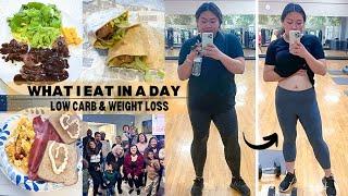 WHAT I EAT IN A DAY | Lower carb + chicken wrap + juicy steak + FRIENDSGIVING 2024!