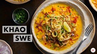 Khao Swe Recipe | Veg Burmese Khow Suey | How to make Coconut Milk | Chef Sanjyot Keer