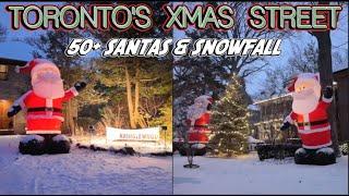 Santas In The Snow: A Wintry Walk Along Inglewood Dr AKA "Kringlewood" Toronto's Most Festive Street