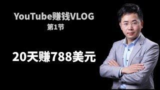 YouTube收入展示：20天赚了788美元以及春节期间内容更新计划