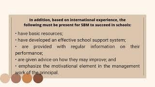 Prof Ed 5| Chapter 9| The School Head in School Based Management SBM