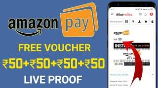 InterMiles Gyftr Amazon Gift card | ₹50+₹100+₹50 Unlimited Times | InterMiles Refer & Earn Offer