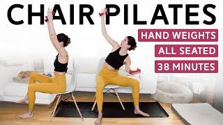 Chair Pilates with Light Hand Weights (38 Min Class) - All Seated