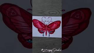 Copic Marker Drawing | Love Butterfly #shorts #artoftheday #trending #viral #youtubeshorts #art