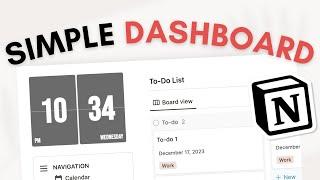 Create a SIMPLE personal dashboard with Notion ( + top 10 Tips) | Beginner Tutorial + Free Template