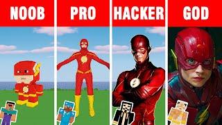 Minecraft NOOB vs PRO vs HACKER vs GOD: THE FLASH BUILD CHALLENGE in Minecraft Animation