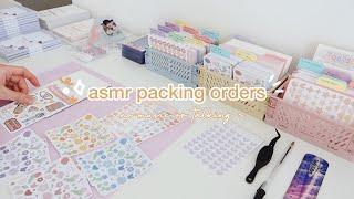 asmr packing orders real time  small business, sticker shop, no music or talking