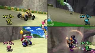 Mario Kart Wii  4 Players #547 (3 Tracks) Mirror