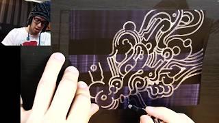 Drawing with Peter Draws: Shiny Chrome on Black Doodle (on Yupo Paper!)