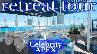 CELEBRITY APEX RETREAT, full tour of suite class retreat areas