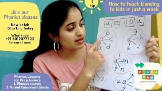 How to teach Phonic sounds & Blends to kids || Your child can read books just in 3 months #rishamam