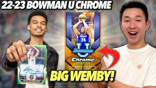 I PULLED THE 1ST LIVE WEMBY CARD!  2022-23 Topps Bowman University Chrome Basketball Hobby Unboxing