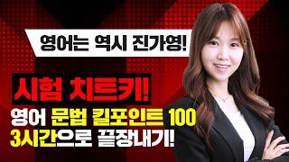 시험 치트키 시험에 꼭 나오는 영어문법 킬포인트 100개! 딱 3시간으로 끝장내줌! | 진가영 영어