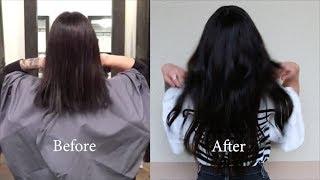 Hand-tied weft Hair Extensions installation