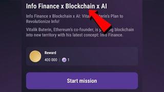 Info Finance x Blockchain x Al | TapSwap Code