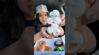 Trying the Ghostbusters doughnuts from Krispy Kreme  #youtubeshorts #shorts #mukbang #doughnuts