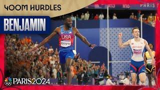 Rai Benjamin gets REDEMPTION in 400m hurdles win over Karsten Warholm | Paris Olympics | NBC Sports