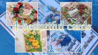 4 Beautiful Cards / Scrapbooking / Mintay Papers / Handzy Craft 