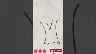 V=Tree drawing | Easy tricks to draw Tree| #shorts #ashortaday