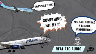 Busted Windshield on Taxiway: ATC Audio Captures JetBlue Struck By Jet Blast From Korean Air at JFK