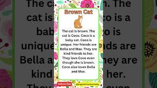 Brown Cat English Reading Practice #english  #englishpractice