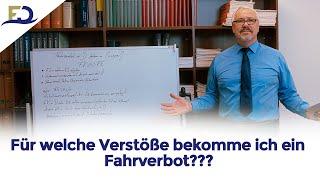 Für welche Verstöße bekomme ich ein Fahrverbot?