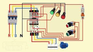 dol starter connection with indicator