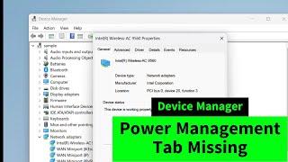 Power Management Tab Missing from Device Manager   (Network Adapters / WiFi Driver) Simple FIX